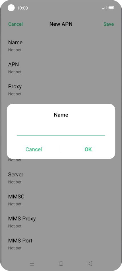 Key in EE Internet and press OK. Key in EE Internet and press OK.