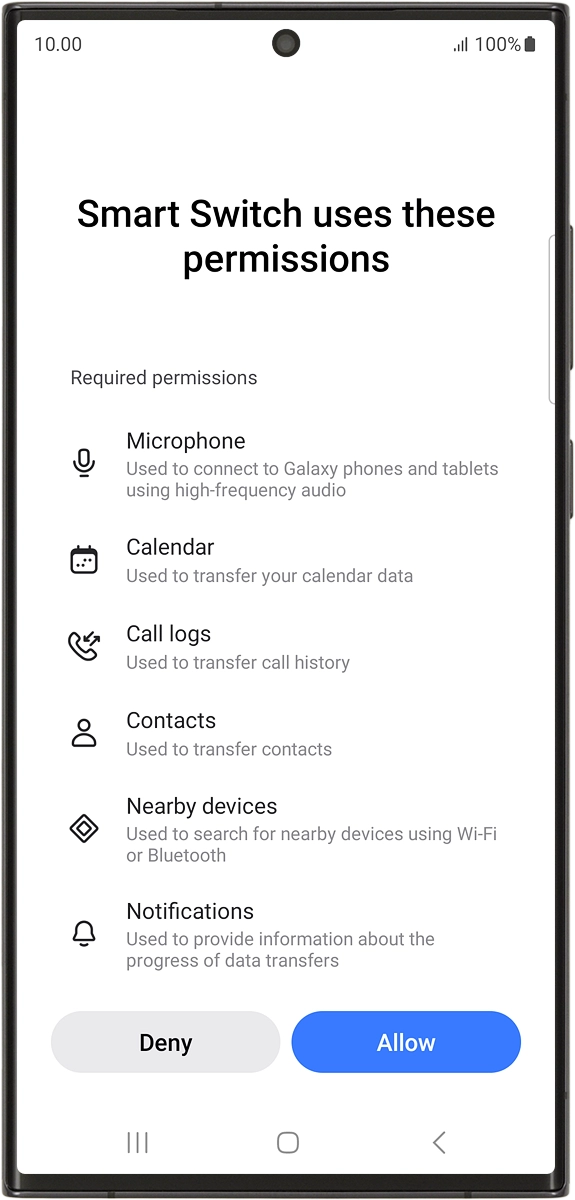 On your phone: Press Allow. On your phone: Press Allow.