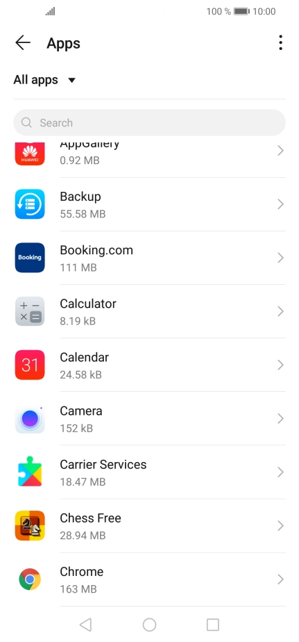 Press the required app. Press the required app.
