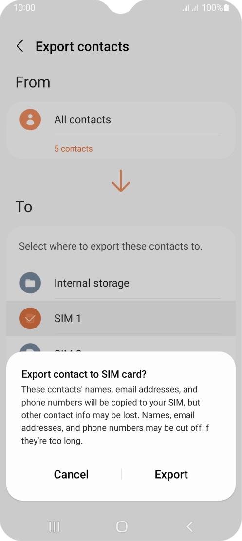 Press Export. Press Export.