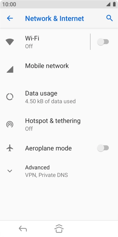 Press Mobile network. Press Mobile network.