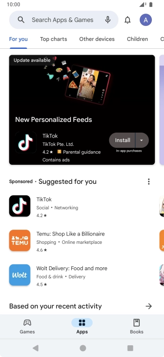 Press the profile icon. Press the profile icon.