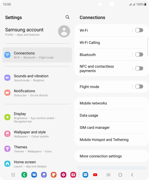 Press Mobile Hotspot and Tethering. Press Mobile Hotspot and Tethering.