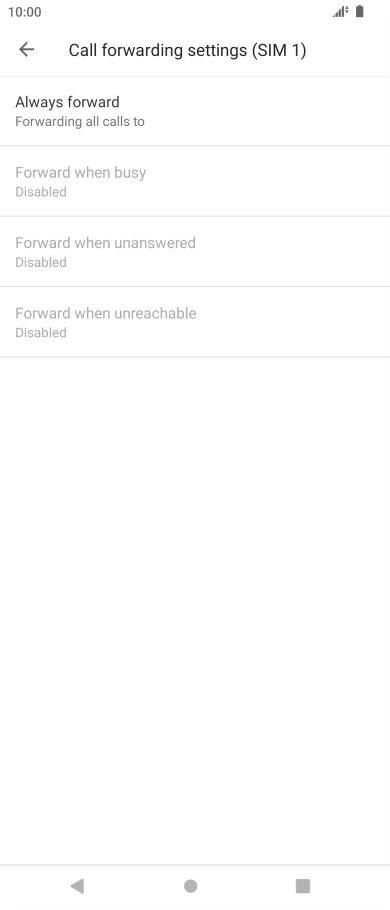 Press the required divert type. Press the required divert type.