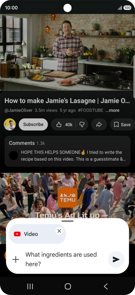 Follow the instructions on the screen to type or speak the required question for the video. Follow the instructions on the screen to type or speak the required question for the video.