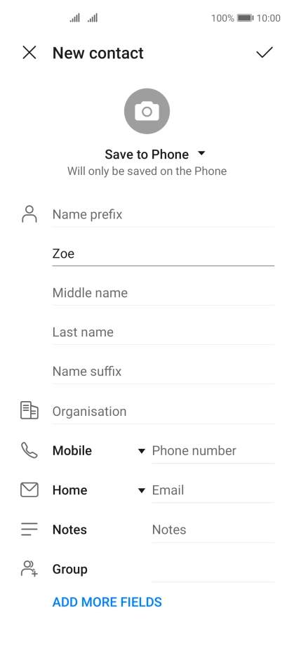 Press Last name and key in the required last name. Press Last name and key in the required last name.