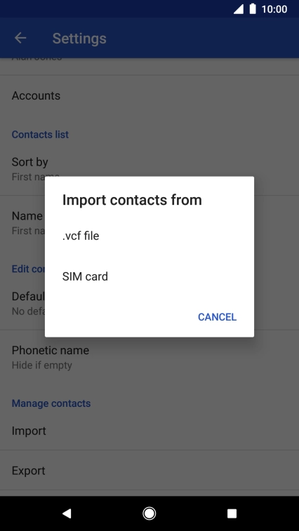 Press SIM card. Press SIM card.