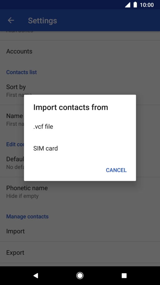 Press SIM card. Press SIM card.