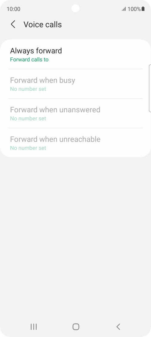 Press the required divert type. Press the required divert type.
