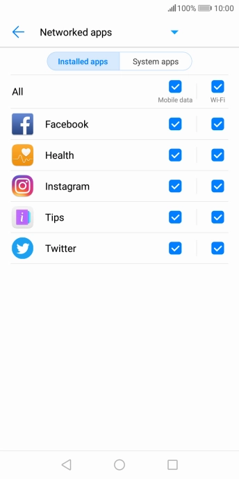 Press the field next to the application name in the Press the field next to the application name in the