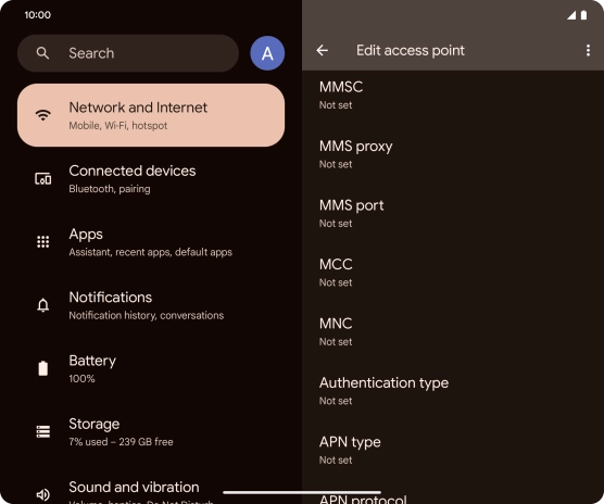Press MMS proxy. Press MMS proxy.
