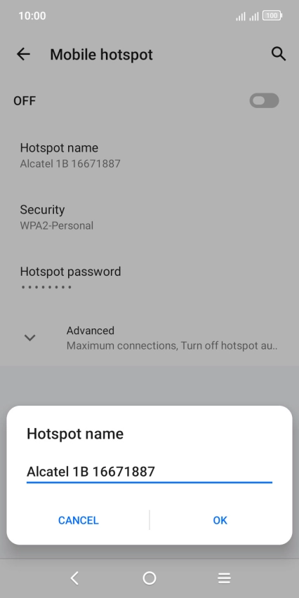 Key in the required Wi-Fi hotspot name and press OK. Key in the required Wi-Fi hotspot name and press OK.