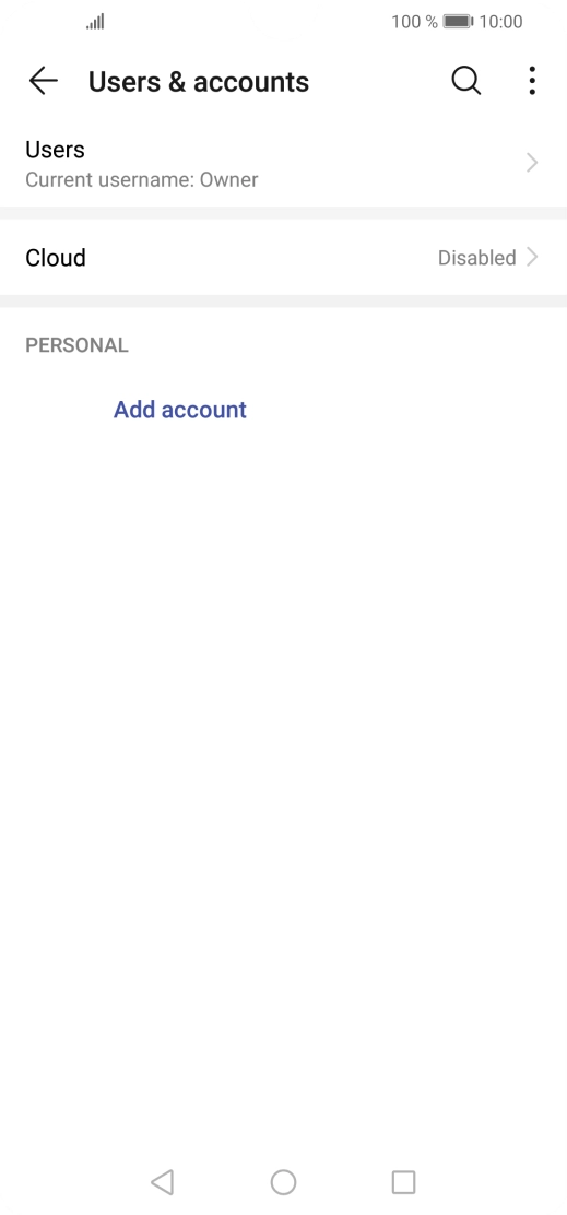Press Add account. Press Add account.