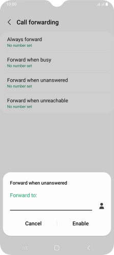 Key in +447953222222 and press Enable. Key in +447953222222 and press Enable.