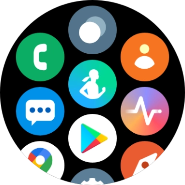 Press the Samsung Health icon. Press the Samsung Health icon.