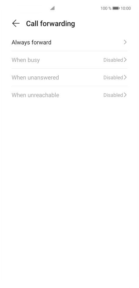 Press the required divert type. Press the required divert type.