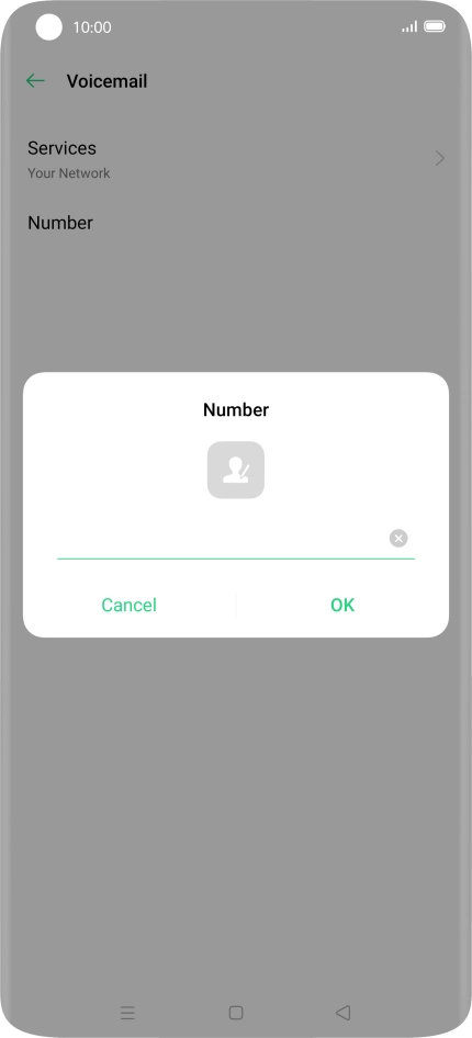 Key in +447953222222 and press OK. Key in +447953222222 and press OK.