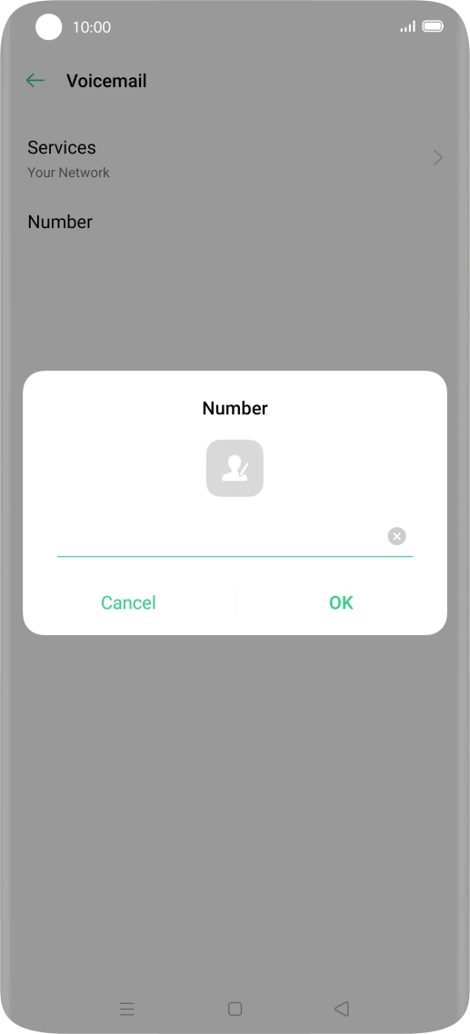 Key in +447953222222 and press OK. Key in +447953222222 and press OK.