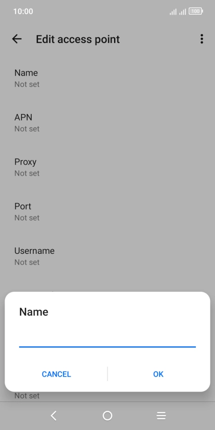 Key in EE Internet and press OK. Key in EE Internet and press OK.