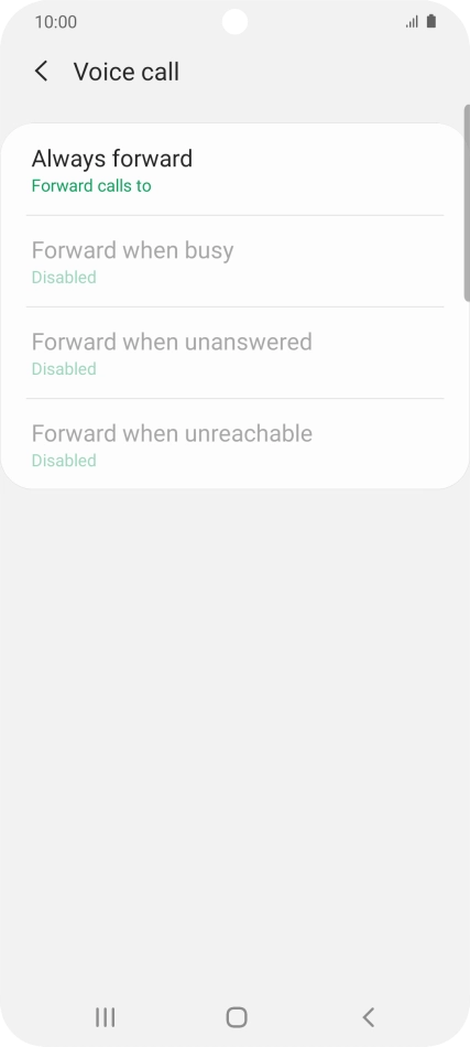 Press the required divert type. Press the required divert type.