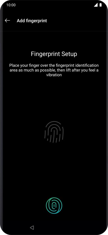 Follow the instructions on the screen to create the phone lock code using your fingerprint. Follow the instructions on the screen to create the phone lock code using your fingerprint.