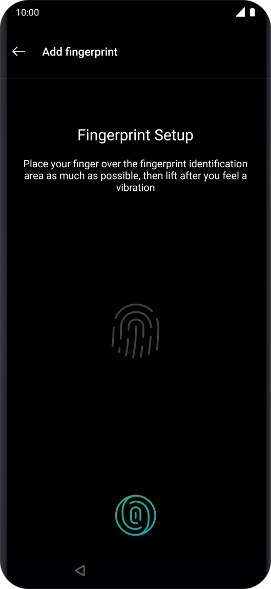 Follow the instructions on the screen to create the phone lock code using your fingerprint. Follow the instructions on the screen to create the phone lock code using your fingerprint.