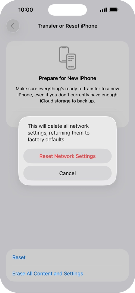 Press Reset Network Settings. Press Reset Network Settings.