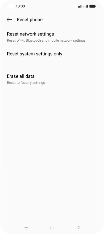 Press Erase all data. Press Erase all data.