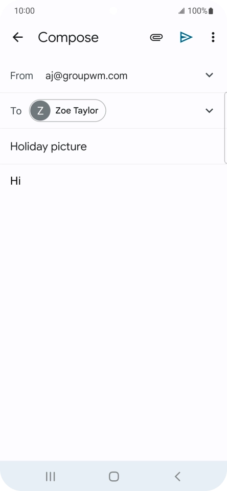 Press the attachment icon. Press the attachment icon.