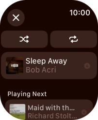 Press the shuffle icon to turn the function on or off. Press the shuffle icon to turn the function on or off.