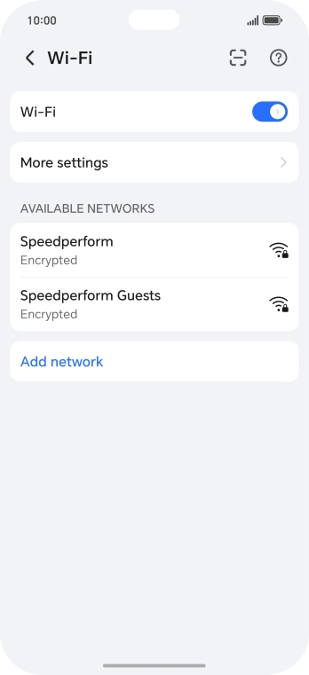 Press the required Wi-Fi network. Press the required Wi-Fi network.