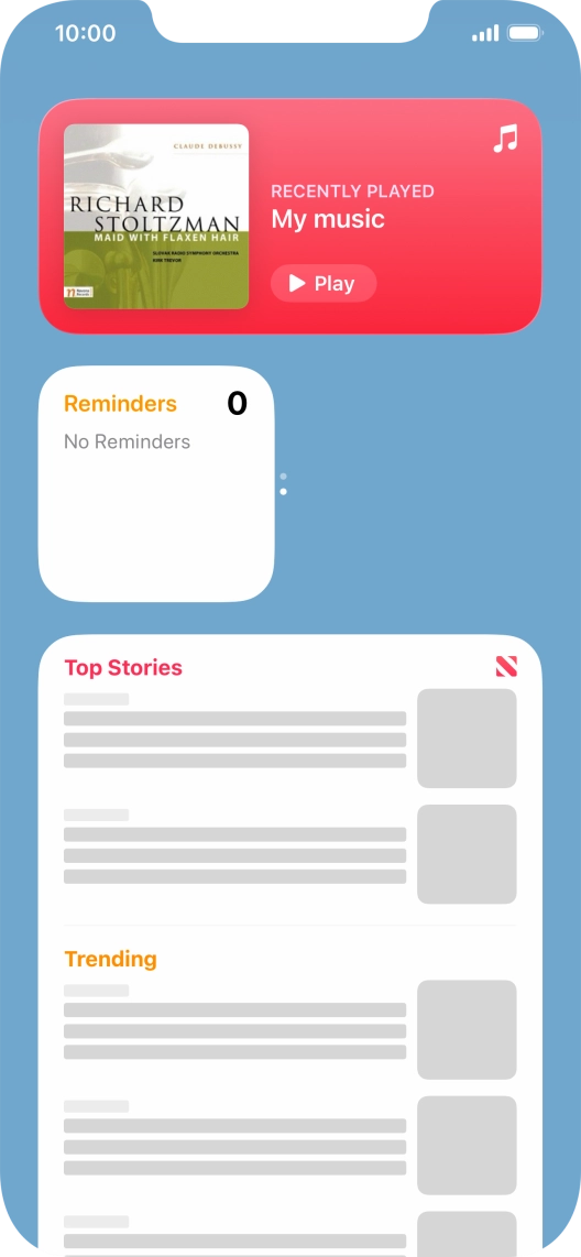 Press and hold the required Widget Stack. Press and hold the required Widget Stack.
