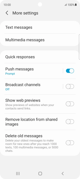 Press Text messages. Press Text messages.