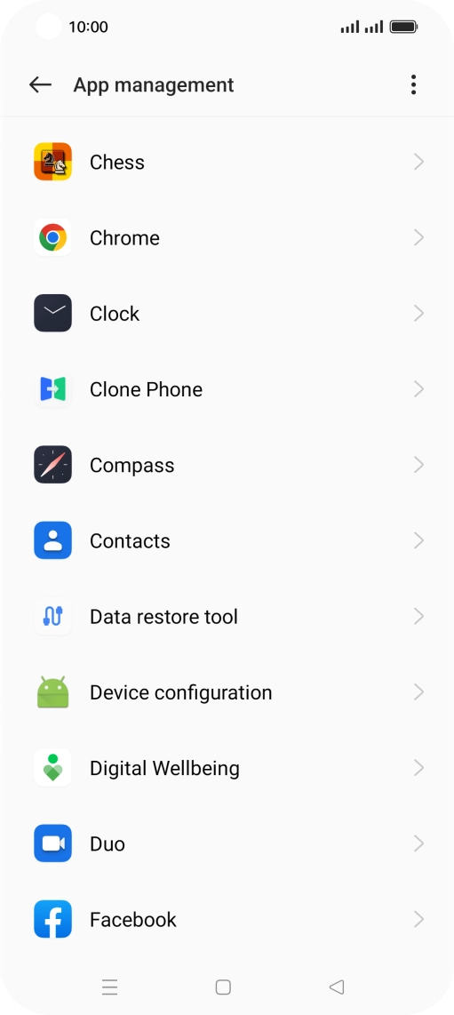 Press the required app. Press the required app.