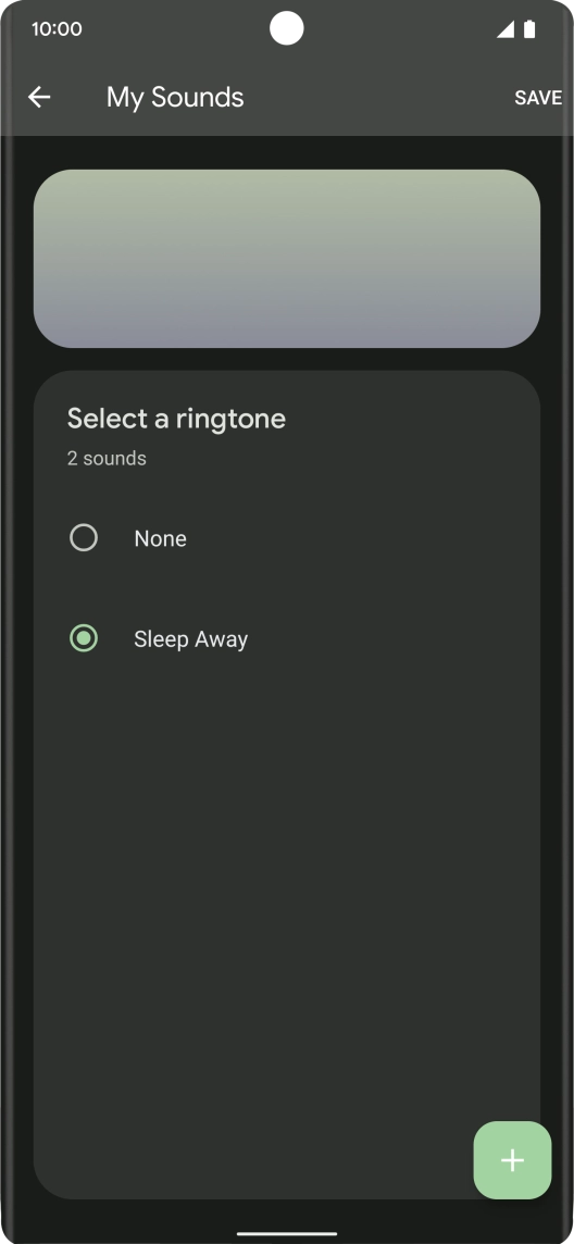 Once you've found a ring tone you like, press SAVE. Once you've found a ring tone you like, press SAVE.