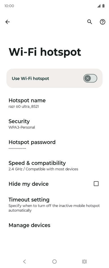 Press Hotspot password. Press Hotspot password.