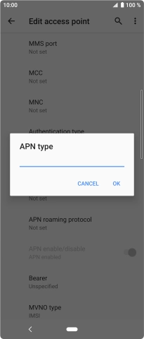 Key in default and press OK. Key in default and press OK.