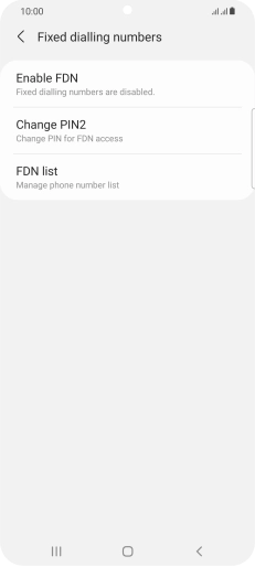 Press Enable FDN. Press Enable FDN.