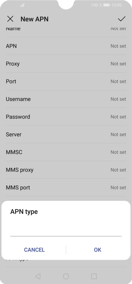 Key in default and press OK. Key in default and press OK.