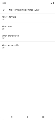 Press the required divert type. Press the required divert type.