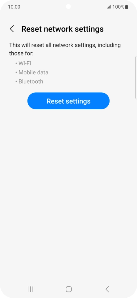 Press Reset settings. Press Reset settings.