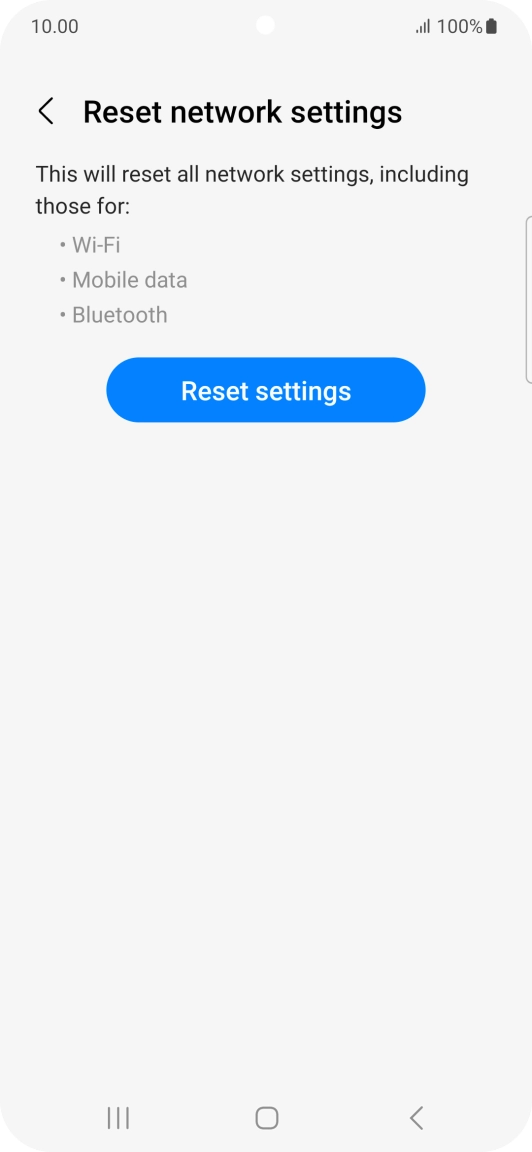 Press Reset settings. Press Reset settings.