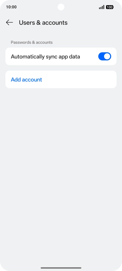 Press Add account. Press Add account.