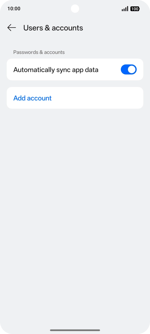 Press Add account. Press Add account.
