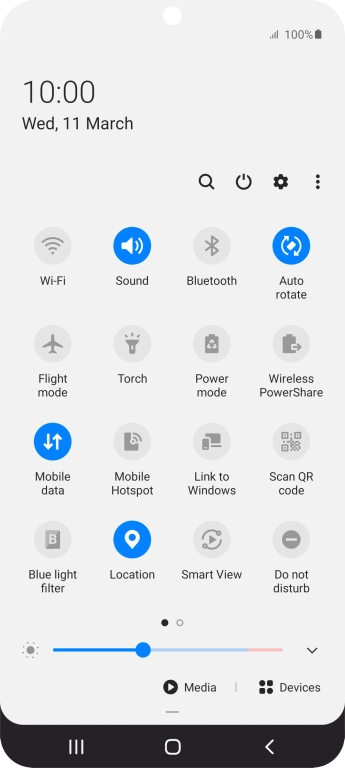 Press the settings icon. Press the settings icon.