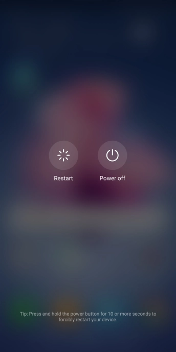 Press Power off. Press Power off.