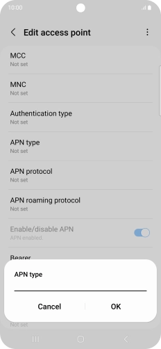 Key in default and press OK. Key in default and press OK.