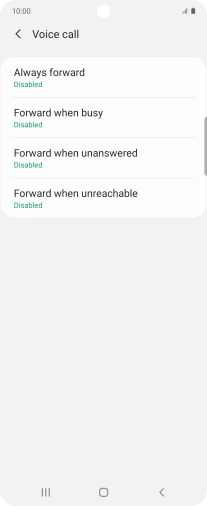 Press the required divert type. Press the required divert type.