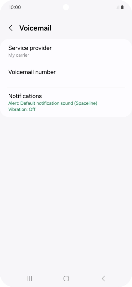 Press Voicemail number. Press Voicemail number.