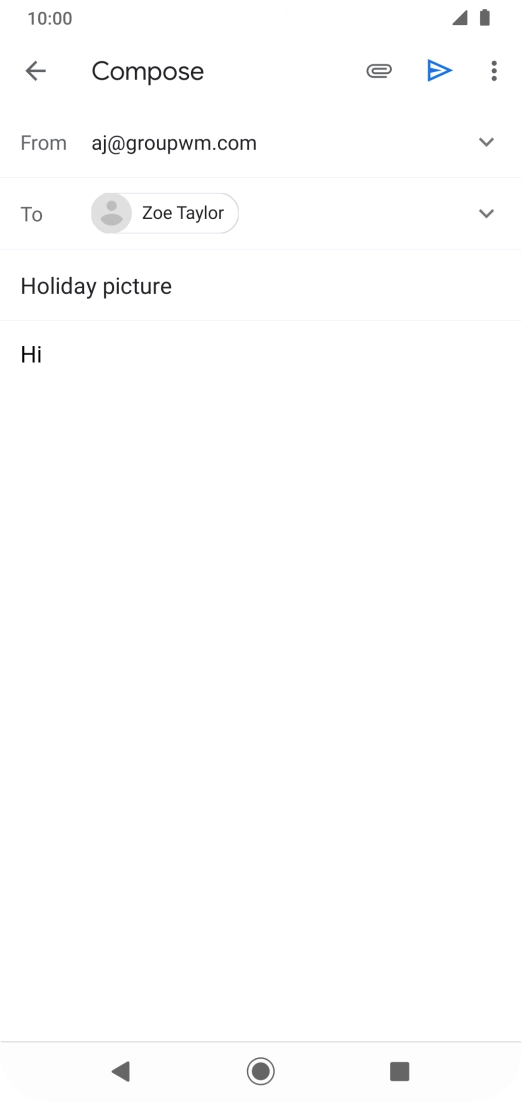 Press the attachment icon. Press the attachment icon.